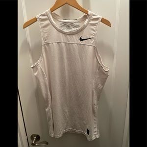White Nike Pro Combat Workout Tank size M